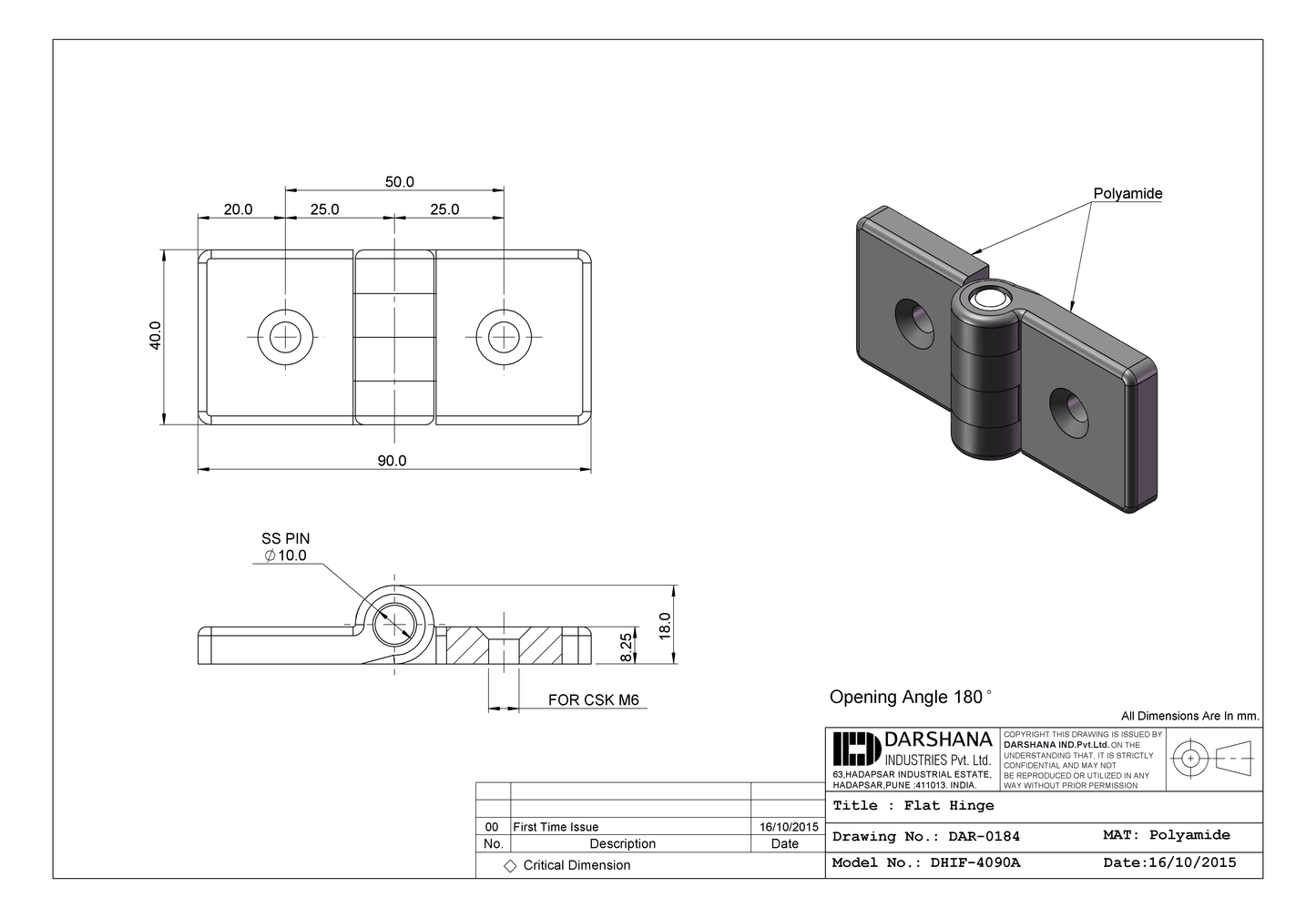 FLAT HINGE DHIF-4090A