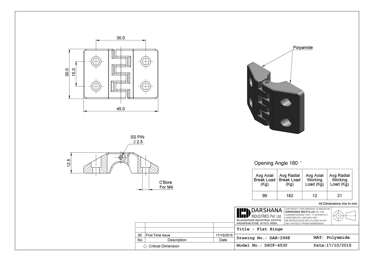 FLAT HINGE DHIF-4530