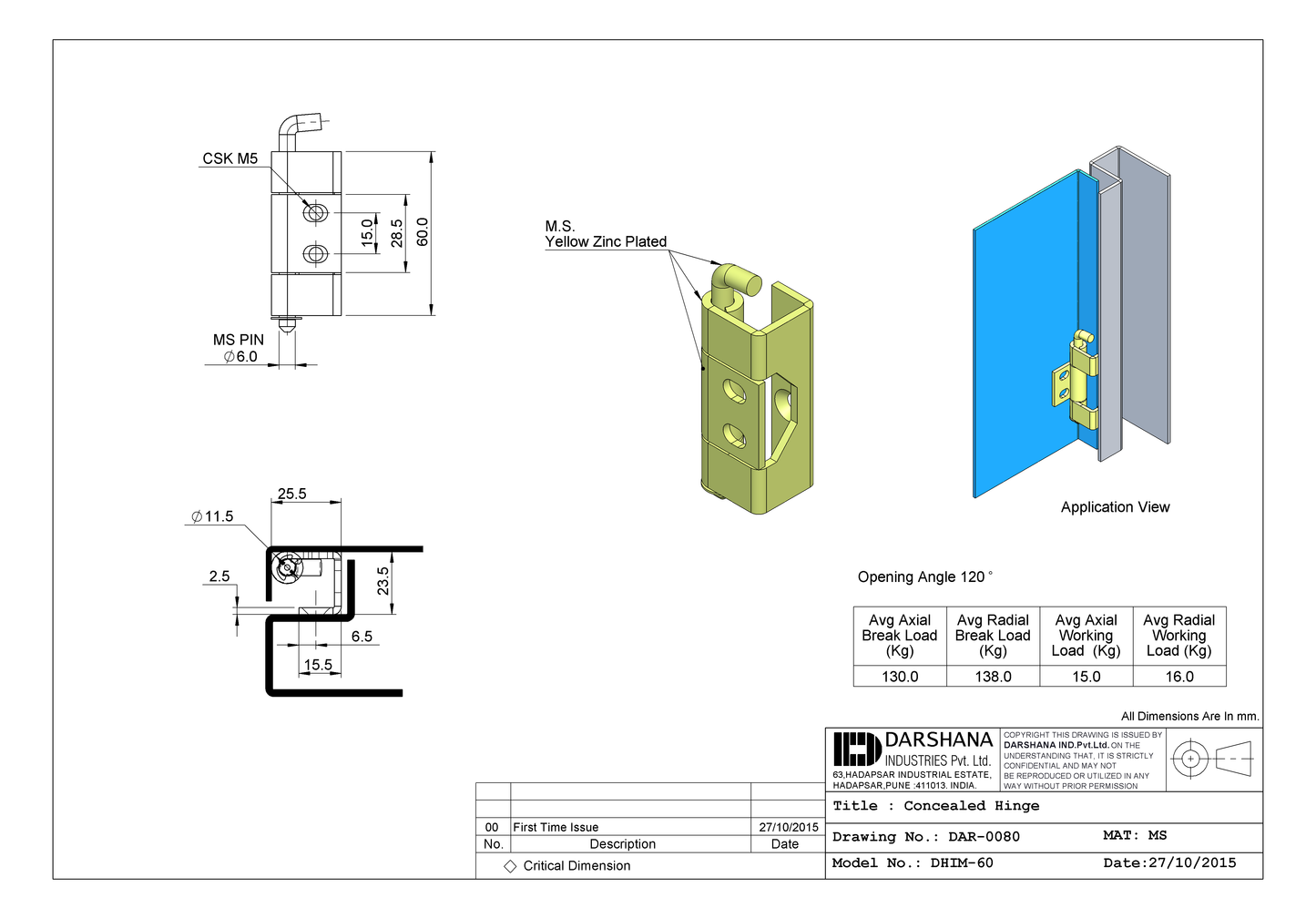 CONCEALED HINGE DHIM-60