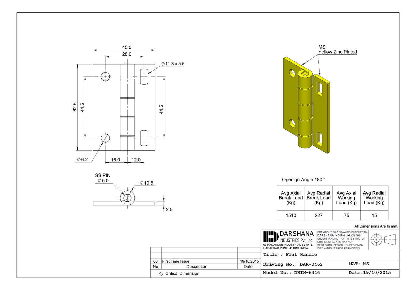 FLAT HINGE DHIM-6346