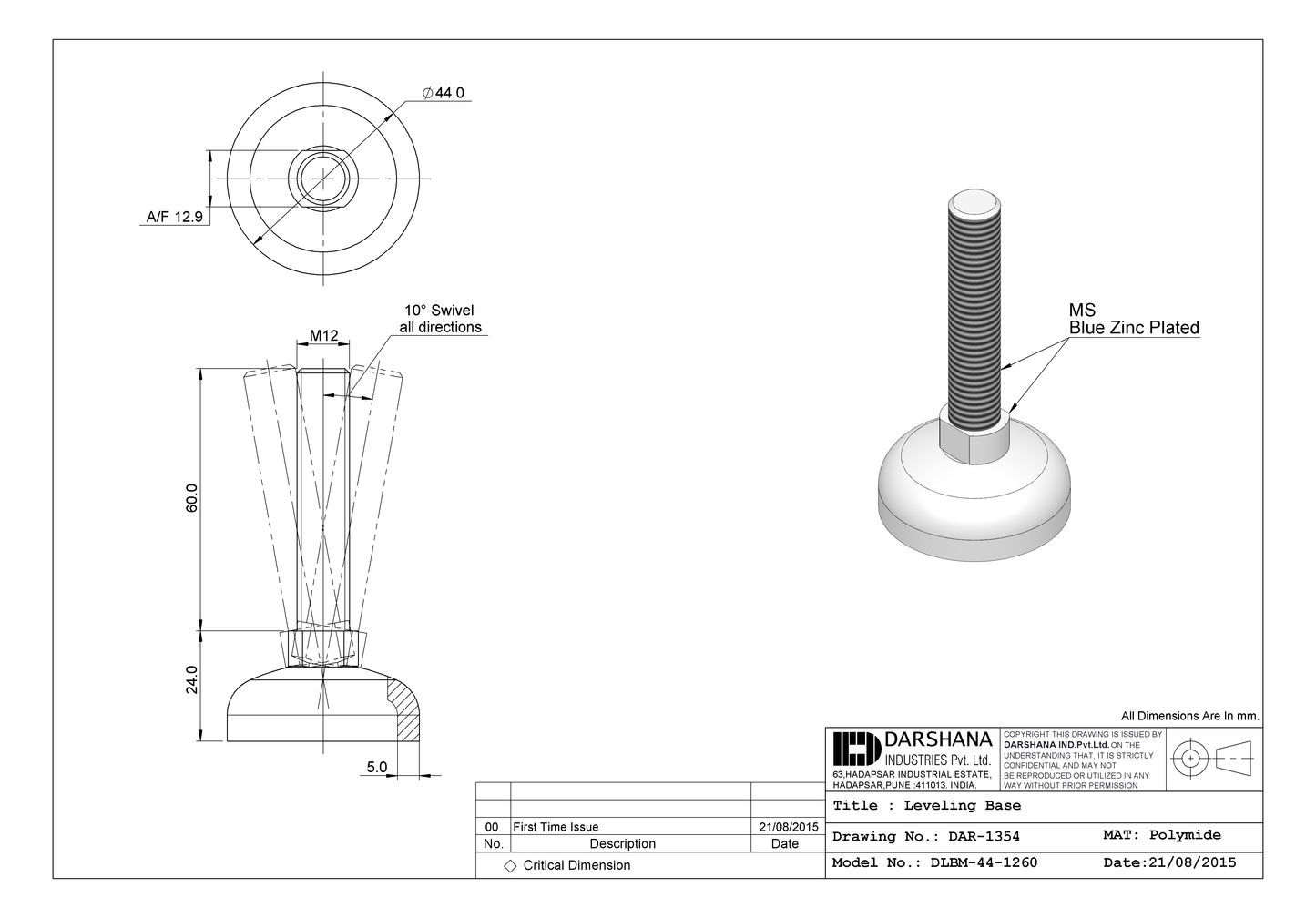 LEVELLING BASE DLBM-44-1260