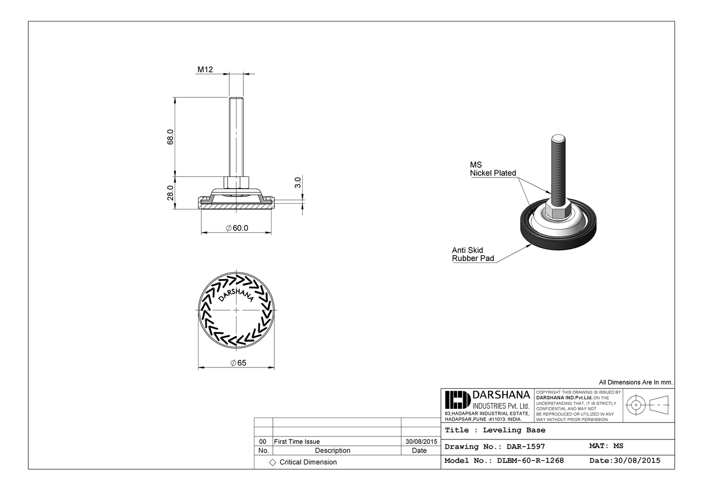 LEVELLING BASE DLBM-60-R-1268