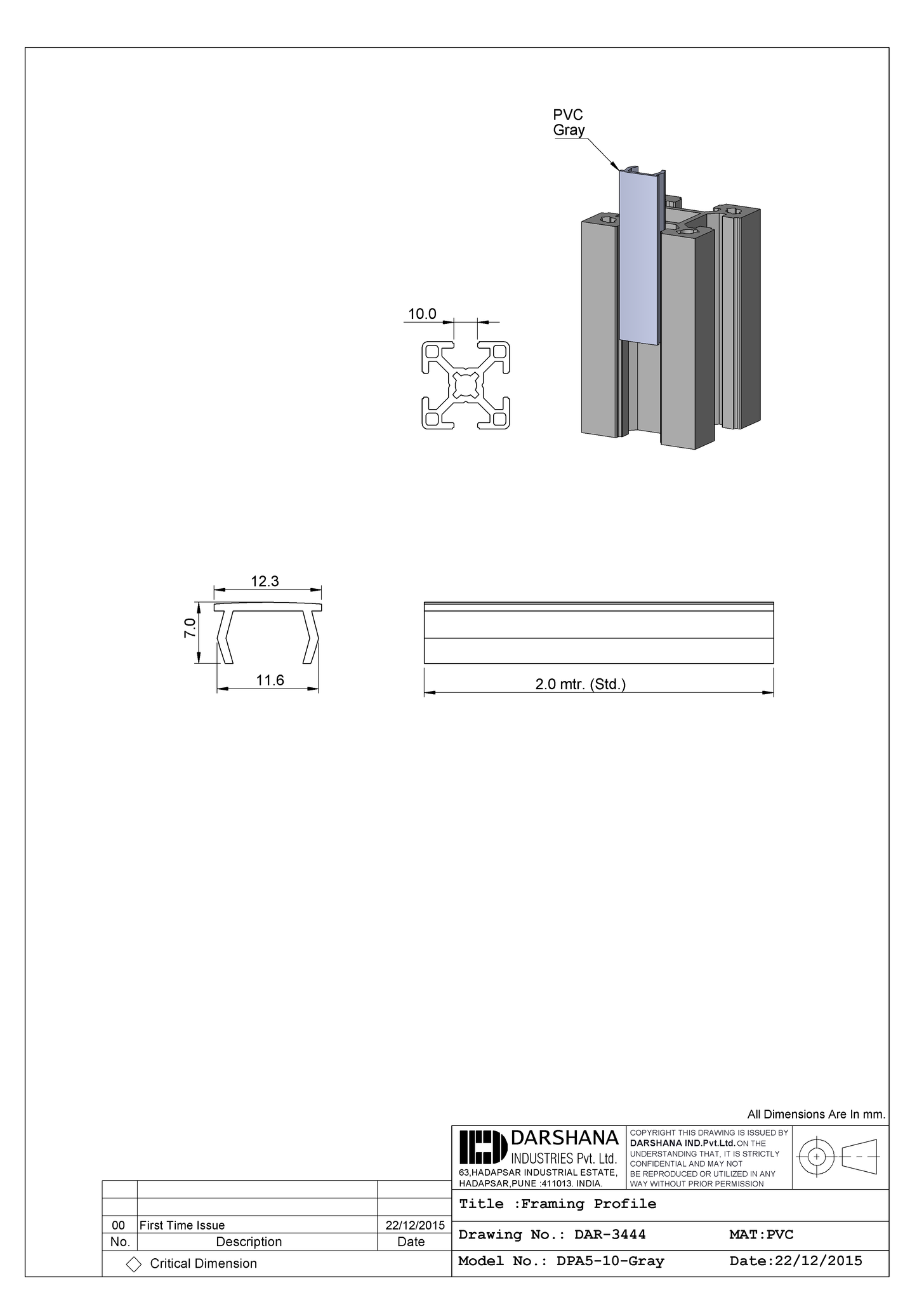 PVC Cover Profile - DPA5-10-GRAy