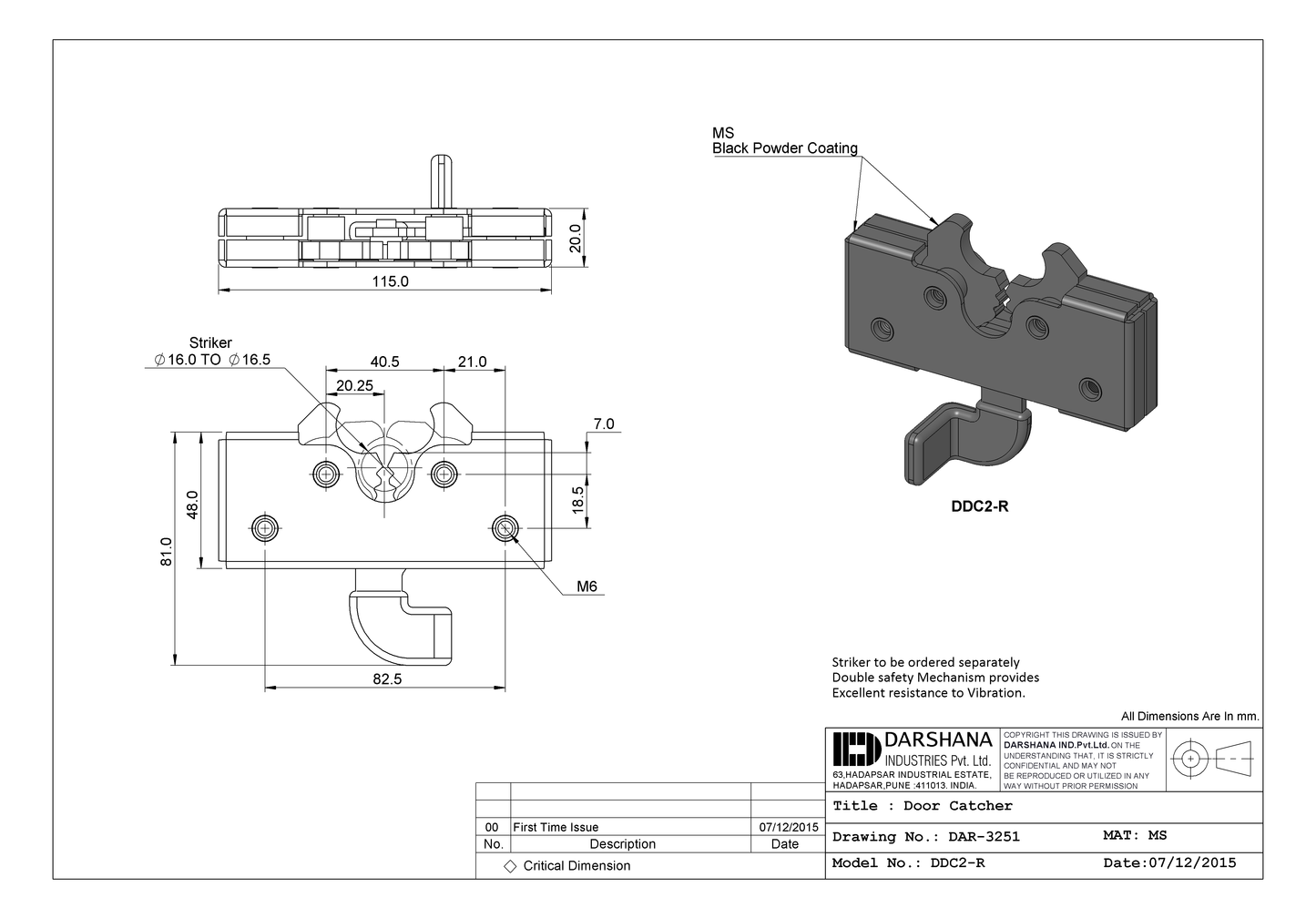 LATCH DDC2-R