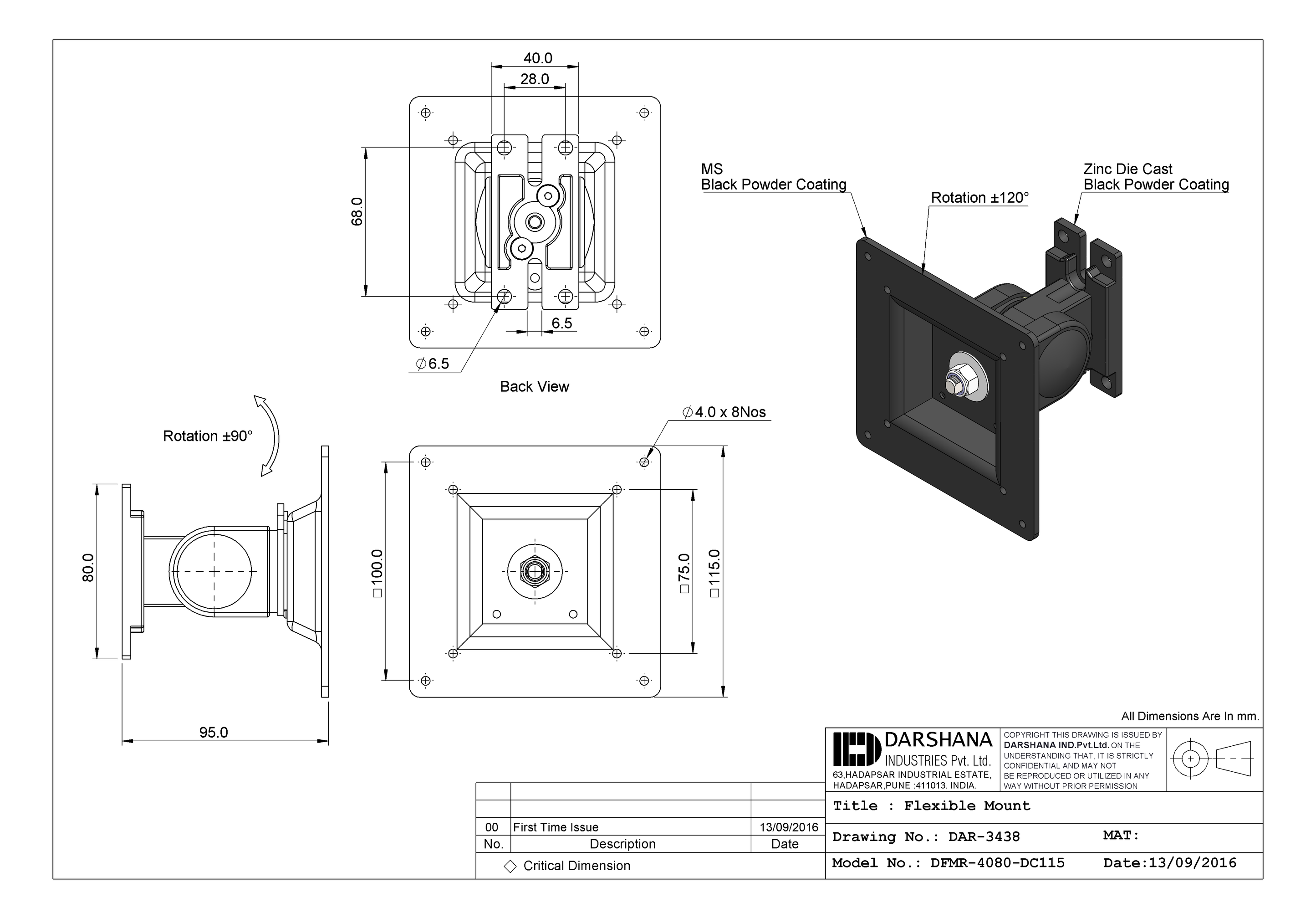 FLEXIBLE MOUNT DFMR4080DC115 Universal Electronic Agencies India
