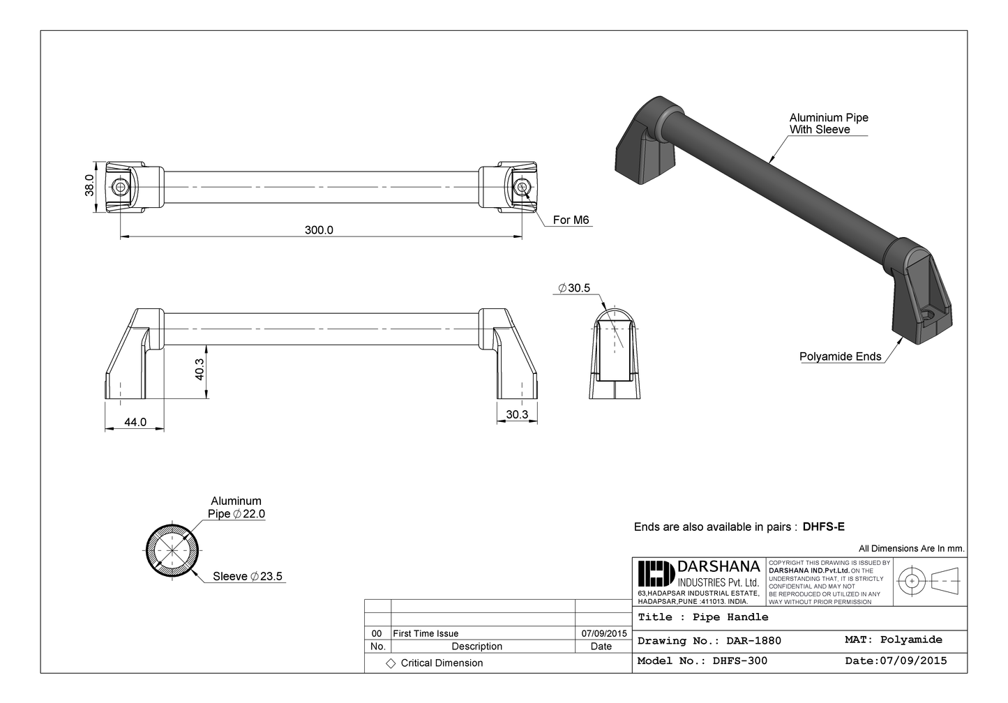 PIPE HANDLE DHFS-300